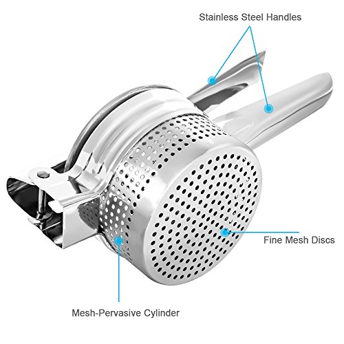 Siasky Stainless Steel Potato Ricer and Masher, Premium Food Presser for Making of Grapes, Lemon, Apples and Other Fruit Juices