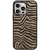 CASETiFY Impact Case for iPhone 15 Pro Max [Slim / 8.2 ft. 4X Military Grade Drop Protection/Wireless Charging Compatible] - Zebra-Brown - Clear Black