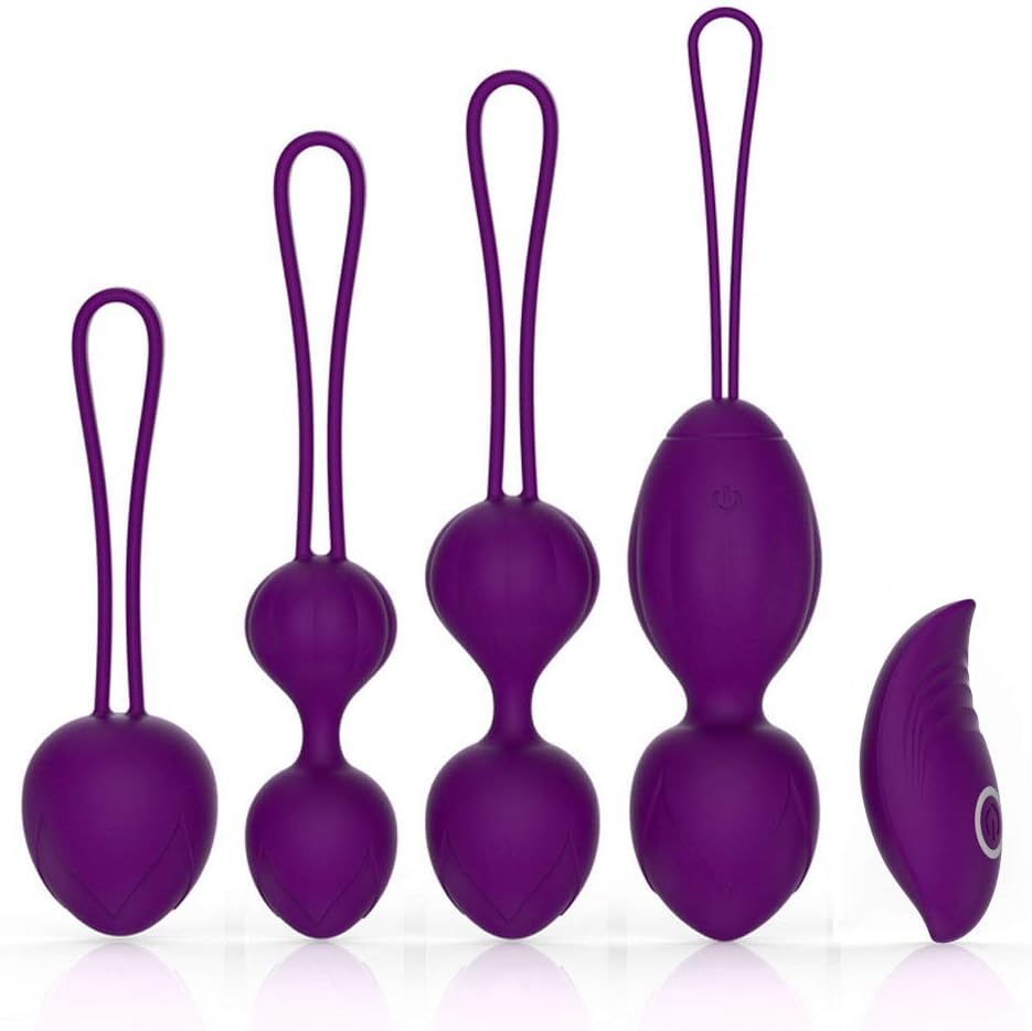 Ben Wa Kegel Balls Weighted Exercise Kit for Beginner -Kegel Balls for Tightening RFY 3 in 1 Kegel Exercise Weights System for Women, Bladder Control & Pelvic Floor Exercises (Purple): Health & Personal Care