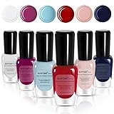 BONTIME Non-Toxic Nail Polish - Easy Peel Off & Quick Dry, Organic Water Based Nail Polish Set for Women,Teens,Kids(6 Colors,0.28 fl oz)