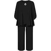 Hanna Nikole Plus Size Pants Suits 3pcs Mother of The Bride Suits for Wedding Guest