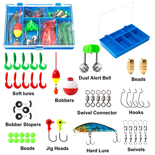 PLUSINNO Kids Fishing Pole, Portable Telescopic Fishing Rod Combos Full