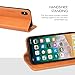 iPhone X Case, iPhone 10 Wallet Case, SHIELDON Genuine Leather Magnetic Flip Folio Cover with Credit Card Holder, Kickstand, Money Pouch and TPU Interior Case for iPhone X / 10 (5.8