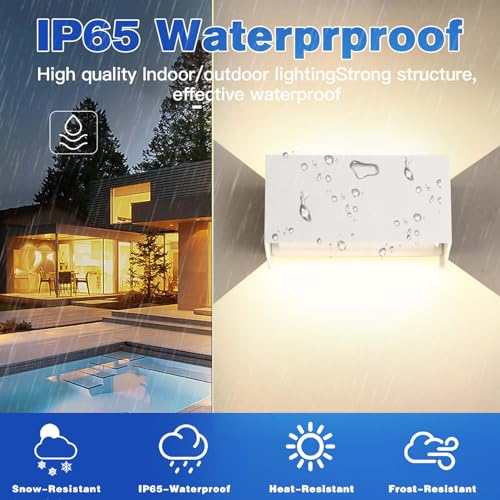 2 x 25 W LED Outdoor / Indoor Wall Light IP65 Waterproof Modern Aluminium White 4000 K Natural White Outdoor Wall Light Adjustable Light Angle