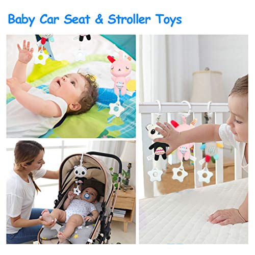 EASICUTI Baby Soft Plush Rattle Teether Set, Infant Stroller Car Seat Musical Hanging Rattles Teethers Toys, Early Development Handbells Baby Toys, Sensory Gift for 3, 6, 9, 12 Month Newborn-3 PCS - Thumbnail 6