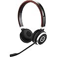 Jabra Evolve 65 UC Stereo Wireless Bluetooth Headset / Music Headphones Includes Link 360 (U.S. Retail Packaging) (Renewed)