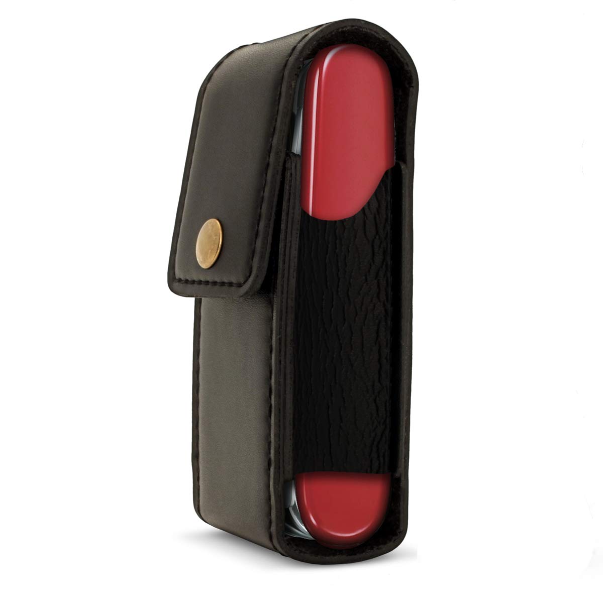 iGadgitz Black Genuine Leather Pouch Case Cover for Swiss Army Knives (Compatible with Victorinox)