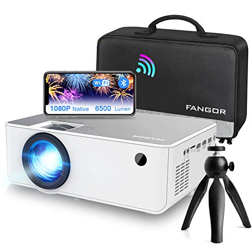 Proiettore WiFi FANGOR Videoproiettore 1080P Nativo HD Proiettore wireless Home Theater con Bluetooth, 6500L, 230…