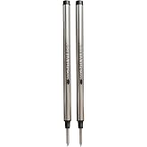 Monteverde Rollerball Refill to Fit Montblanc, Fine, Black, 2 Pack | Rollerball refill delivers fluid ink flow, bold lines, and smooth writing for compatible pens.