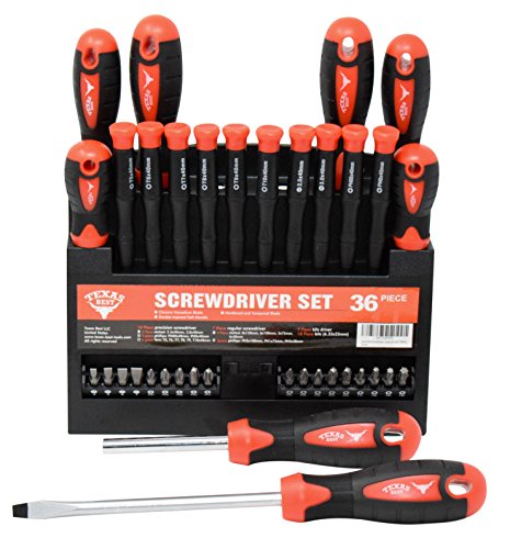 Texas Best Screwdriver Set | Chrome Vanadium Steel | Super Comfort Double Injected Soft Grip Handle (36 Pc) - Thumbnail 7
