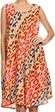 Sakkas Spal Mid Length Scoop Neck Tank Top Printed Batik Caftan Dress/Cover Up