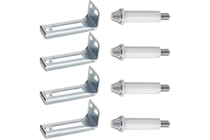 Esforzarse 8 Pcs Bi Fold Door Hardware Set, Bi-Fold Door Pivot Bracket and Pin Kit, Bi-Fold Door Hardware Repair Kit, Jamb Br