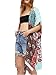 Bsubseach Women's Ethnic Print Kimono Cardigan Summer Beachwear Swimsuit Cover Up Rayon Shawl Wrap Beachwear Tunic