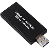 USB 3.0 to SATA Based 2230 / 2242 M.2 NGFF SSD Portable Hard Disk Driver External Enclosure Storage Case Built-in ASM1153E Controller with USB Connector (Black)