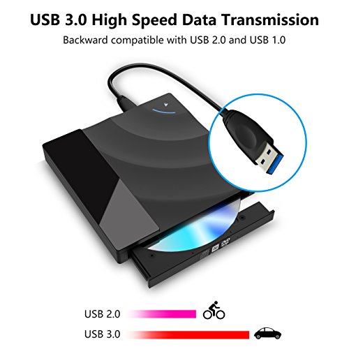 Touch Control External DVD CD Drive,High Speed USB 3.0 External DVD CD Burner Superdrive External CD-RW Drive for MacBook/Computer PC/Laptop/Desktp Windows 10/8/7 /Linux/Mac OS
