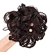 REECHO Thick 2PCS Updo Messy Hair Bun Curly Wavy Ponytail Extensions Hairpieces Hair Scrunchies for Women Girls Color Dark Brown