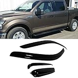 VioletLisa 4pcs Front Rear Smoke Sun/Rain Guard Vent Shade Window Visors For 97-03 Ford F-150 97-99 Ford F-250 Light Duty Super/Extended Cab With 2 Half Size Rear Doors