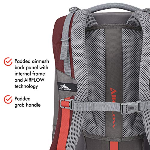 High Sierra Pathway Internal Frame Hiking Backpack, Cranberry/Slate