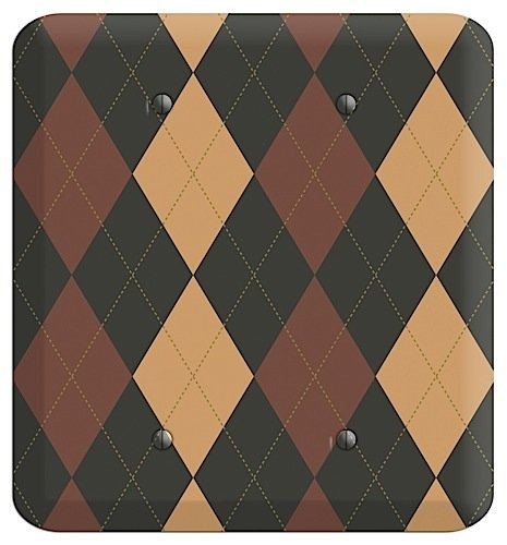 Maroon and Tan Argyle 2 Blank Wallplate