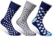 Puentes Denver Colorful Mens Dress Socks - 3 Pack Set - Fun Patterns Polka Dot Gift Boxed - Size 7-12