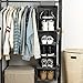 StorageWorks 2PCS 3-Shelf Hanging Closet Organizers, Space-Saving Storage Closet Hanging Shelves, Collapsible Storage Shelves for Clothes and Shoes, Polyester Fabric, Greenish Gray, 12