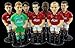 Minigols Manchester United Foosball Table with 11 Man United Figures and 11 Real Madrid Figures