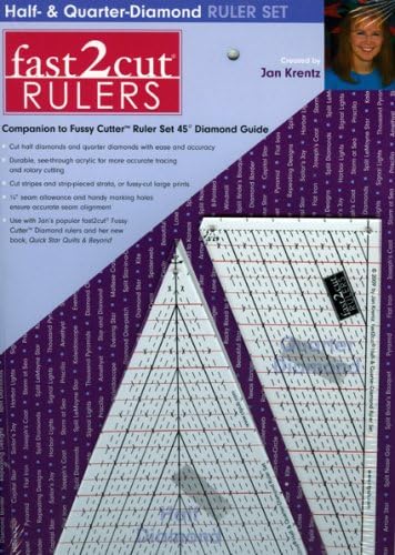 Fast2cut Half & Quarter-Diamond Ruler Set: Companion to Fussy Cutter Ruler Set 45 Degree Diamond Guide Misc. Supplies – 16 Jun 2009