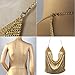 Gogoboi Nightclub See Through Deep V Halter Top Metal Sequins Crop Top Sexy Club Wear for Women (Gold)