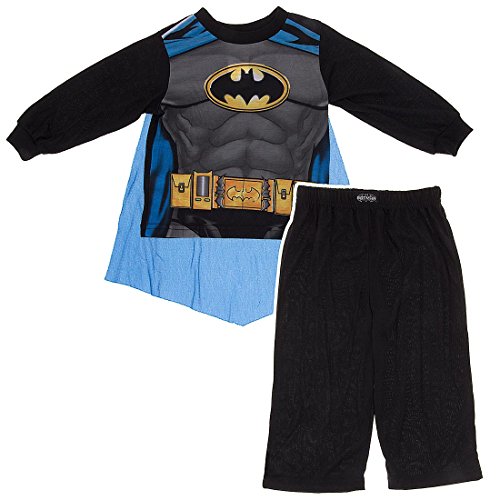 AME Sleepwear Little Boys' Black Batman Pajamas with Blue Cape