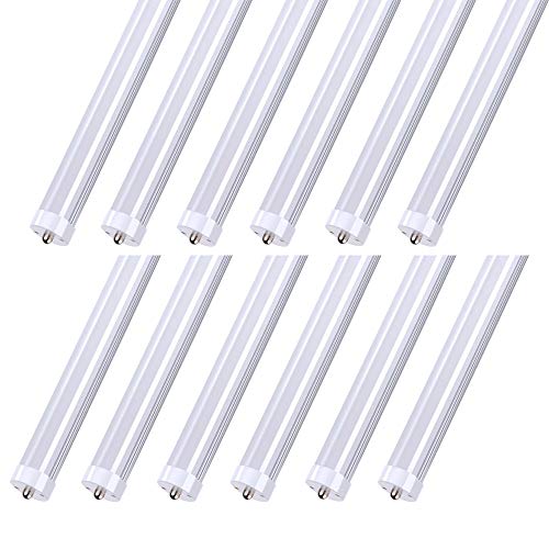 CNSUNWAY LIGHTING 8FT LED Bulbs, 45 Watts, 5000K Daylight, Ballast Bypass, 4800LM, Frosted Cover, Replace Old Fluorescent Light Fixture -12 Pack