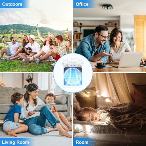 Portable Air Conditioners, 4 in 1 1200ML Personal Air Conditioner, Evaporative Air Cooler Fan with Remote, 7 RGB Light Modes, 3 Speeds & 2-8H Timer for Bedroom,Car,Nightstand, Office, Dorm, RV