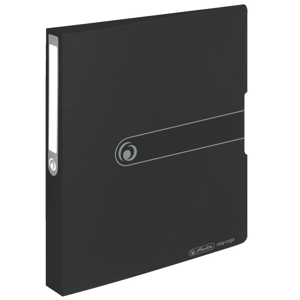Herlitz 11205754 Ring Binder A4 (PP, 2-Ring Combination Mechanism, 3.8 cm Spine, 25 mm Filling Height) Opaque Black