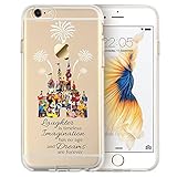 iPhone 7/ iPhone 7 Plus, Cartoon Movie Character Themed Fan Art CLEAR Hybrid TPU Surround Case for iPhone Range - Disney Themed Castle