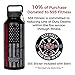 Healthy Human Stainless Steel Water Bottle | Double Walled Vacuum Insulated Water Thermos for Adults | Eco-Friendly Travel Bottles with Leak Proof Lid (Thin Red Line, 32 oz/ 946 ML)