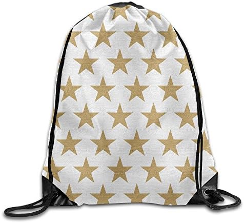Golden Stars Pattern Drawstring Bag Travel Backpack Gym Bag
