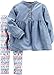 Carter's Girls 2 Pc Playwear Sets, Denim, 4T
