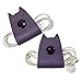 Cat Shaped Cord Keeper (Cord Clam) 2-Pack Handmade by Hide & Drink :: Purple