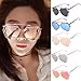 Transer Twin-Beams Geometry Design Women Metal Frame Mirror Sunglasses Cat Eye Glasses (Rose Gold)