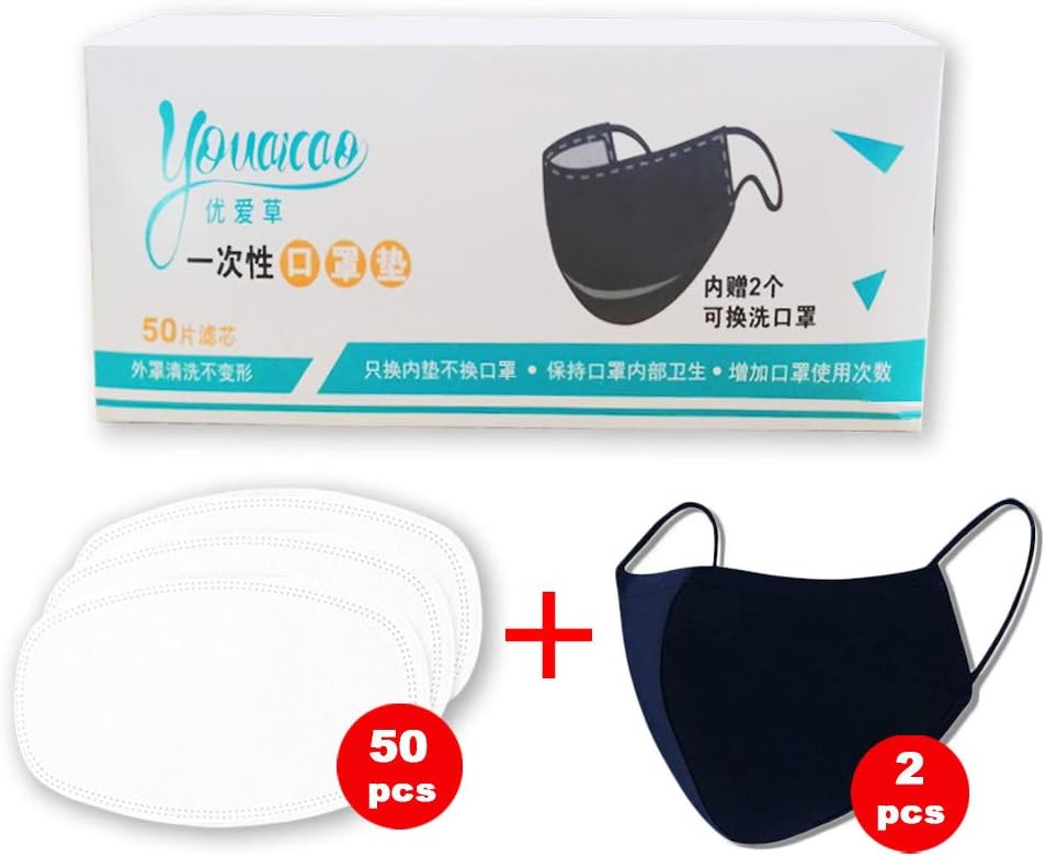 Activated Carbon Filter Face Protective Breathing Insert Pads Replacement Disposable Gasket for Daily Use Mouth Cover Breathable 50 Pcs