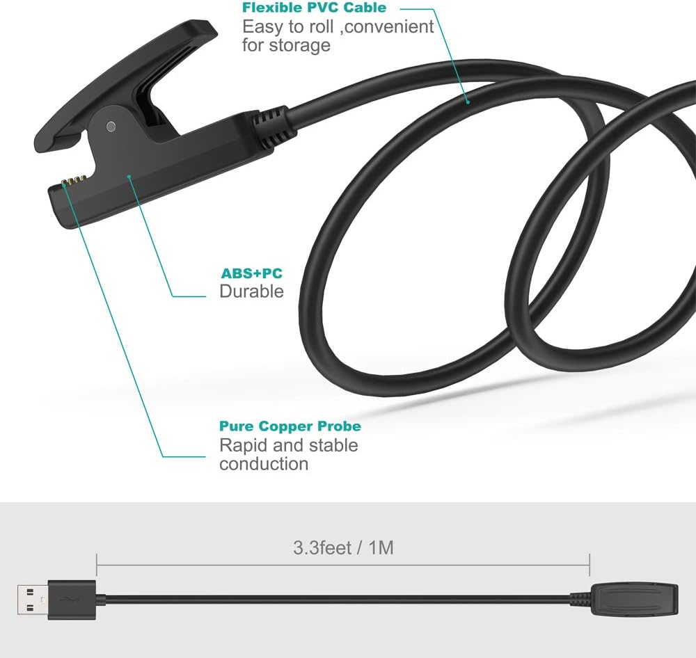 TUSITA Charger Compatible with Garmin Forerunner 35 35J 230 235 630 645 Music 735XT, Approach G10 S20, Vivomove HR, ForeAthlete 35J - USB 100cm Charging Cable - GPS Smartwatch Accessories : Home Audio & Theater