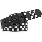 SNCEAW Studded Belt, Metal Punk Rock Rivet Belt with Bright Pyramid Studded for Women Men