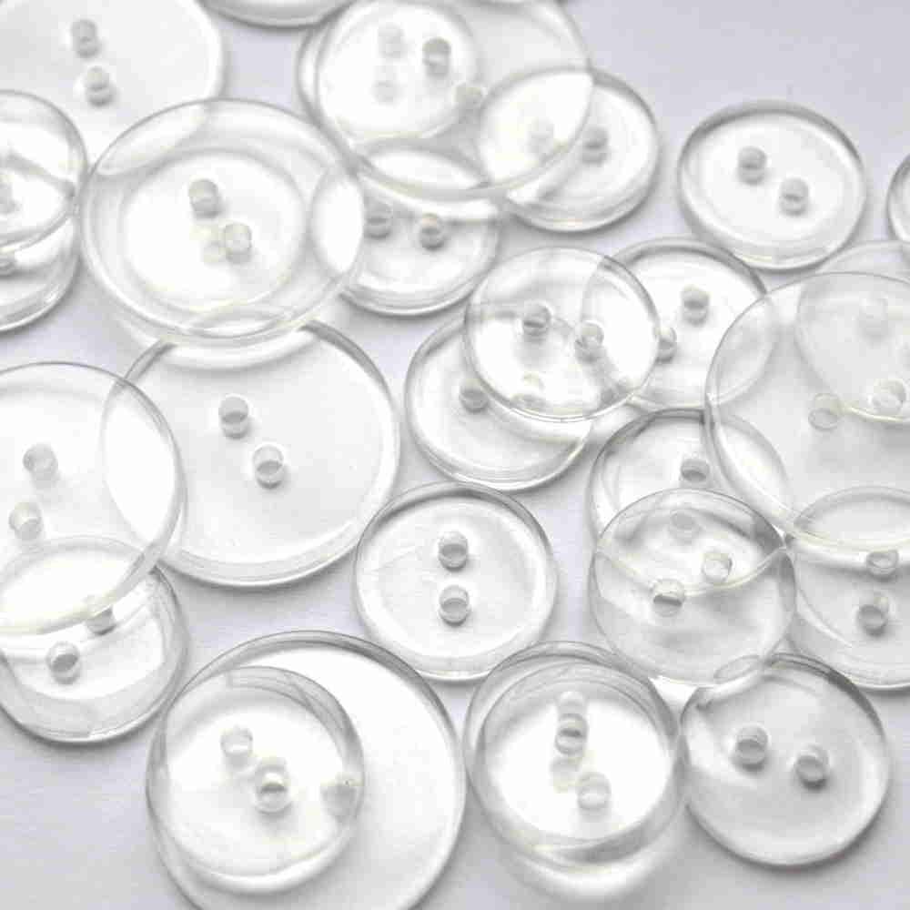 Other CLEAR TRANSPARENT PLASTIC TWO HOLE JIGGER BACKING BUTTONS 15mm 20mm 23mm (20, 20mm
