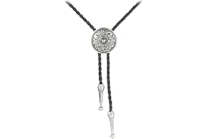 Joxevyia Turquoise Stone Bolo Tie with Leather Rope Western Cowboy Tie Unisex Accessory Groomsmen Gift for Him