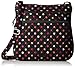 Vera Bradley Women's Cotton Triple Zip Hipster Crossbody Purse, Havana Dots, One Size