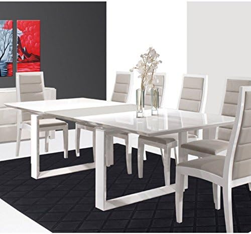 Sharelle Furnishings Natalia White Lacquer Dining Table