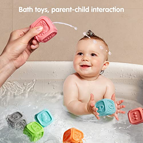 TUMAMA Baby Blocks,Soft Baby Building Blocks for Toddlers,Chewing Toys Educational Baby Bath