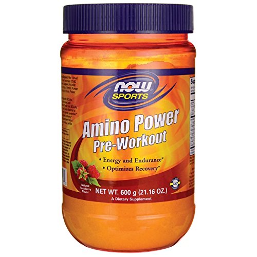 NOW Foods - Amino Power Pre-Workout Natural Raspberry - 600 Grams
