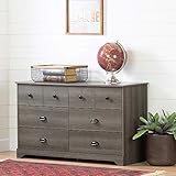 South Shore Volken 6-Drawer Double Dresser-Gray Maple