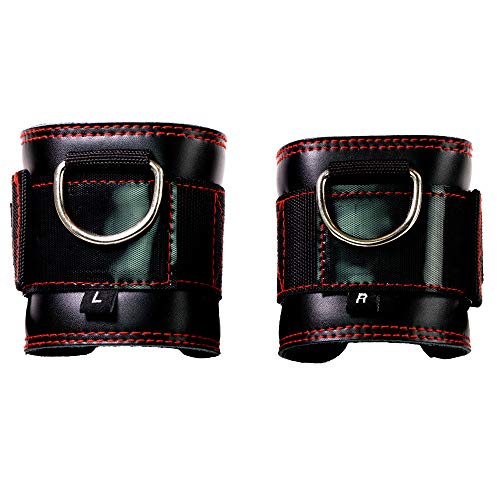 Leather Ankle Straps for Cable Crossover Machine Attachments Booty Band