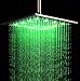 Rozin 12-inch LED Color Bathroom Square Shower Head Rainfall Over-head Spray Brushed Nickel